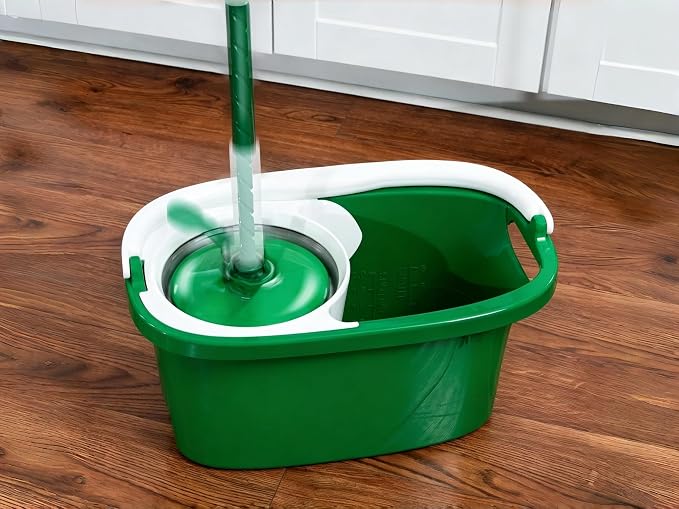 Household Mops & Bucket Sets, Spin Mop System with Washable Microfiber Head, Easy Wring Floor Cleaning System for All Surfaces