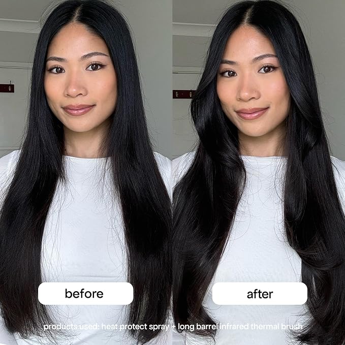 BONDIBOOST Infrared Long Barrel Thermal Brush, Heated Thermal Round Brush for Longer & Thicker Hair Types, Dry Styling for Instant Volume, Less Hair Breakage + Minimizes Snags, Frizz-Free