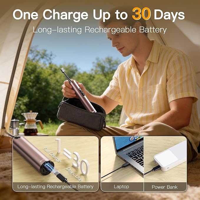 M23 Travel Electric Toothbrush for Adults, Retractable Portable Sonic Toothbrush, Aluminum Body, 30-Day Battery, Universal USB-C Charging, IPX7 Waterproof, Compact Travel Size Toothbrush