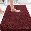 OLANLY Bathroom Rugs 30x18, Extra Soft Absorbent Chenille Bath Rugs, Rubber Backing Quick Dry, Machine Washable Bath Mats for Bathroom Floor, Tub and Shower, Home Decor Accessories, Andorra Red-Brown