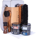 FootFitter Premium Leather Shoe Shine Kit, Complete Polish and Care Set | Restoration & Conditioning Kit with Premium Cleaning & Shoe Shine Tools in Metal Storage Tin for Footwear Care Precision