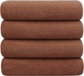 JML Microfiber Bath Towels, 30" x 60", 4 Pack, Brown | Oversized, Soft, Super Absorbent, Fast Drying Bathroom Towel Set for Sport, Fitness, Yoga