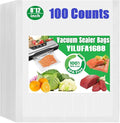 100 Pack Vacuum Sealer Bags for Food Saver - PreCut 8"x12", Commercial Grade BPA Free, 6X Freshness Airtight Food Storage Bags for Freezer & Sous Vide, Fits All Clamp Machines