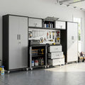 Garage Cabinet System | Heavy Duty Steel All-in-One Modular Garage Cabinet Set for Ultimate Workshop Organization | Easy Assembly Garage Storage Cabinets & Tool Bench