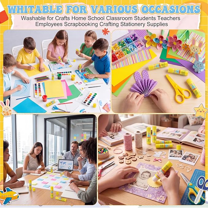 Zubebe 0.25 oz White Glue Sticks in Bulk for Classroom, Washable Glue Stick for Crafts Home Back to School Students Teachers Employees Scrapbooking Crafting Supplies (1000 Pcs)