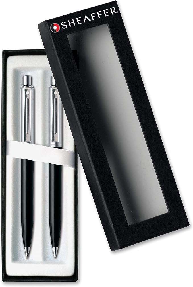 Sheaffer Sentinel Black Ballpoint Pen & 0.7mm Pencil with Chrome Trim