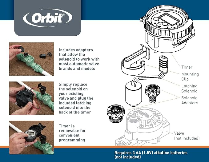 Orbit 57865 Outdoor Battery-Powered Water Sprinkler Controller