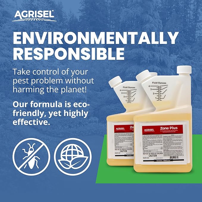 Agrisel Zone Plus Insect & Pest Control, Broad Spectrum, for Indoor & Outdoor, Effective Against 100 Pests, Eco-Friendly, 32 Ounce