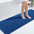 OLANLY Bathroom Runner Rugs 59x20, Soft Absorbent Chenille Bath Rugs, Rubber Backing Quick Dry, Machine Washable Long Bath Mats for Bathroom, Tub and Shower, Home Decor Accessories, Deep Navy Blue