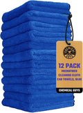 Chemical Guys, Professional Microfiber Towels, 16 x 16 in, Blue, 12 Pack | Ultra-soft, scratch-free towels to buff wax, dry panels and clean glass and interiors, machine washable