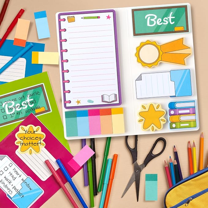 Xqumoi 2 Pack Best School Counselor Sticky Notes for School Office Supply | Teacher Appreciation Self-Stick Note, School Counselor Writing Memo Pad, Back to School Office Supply, Christmas Gift