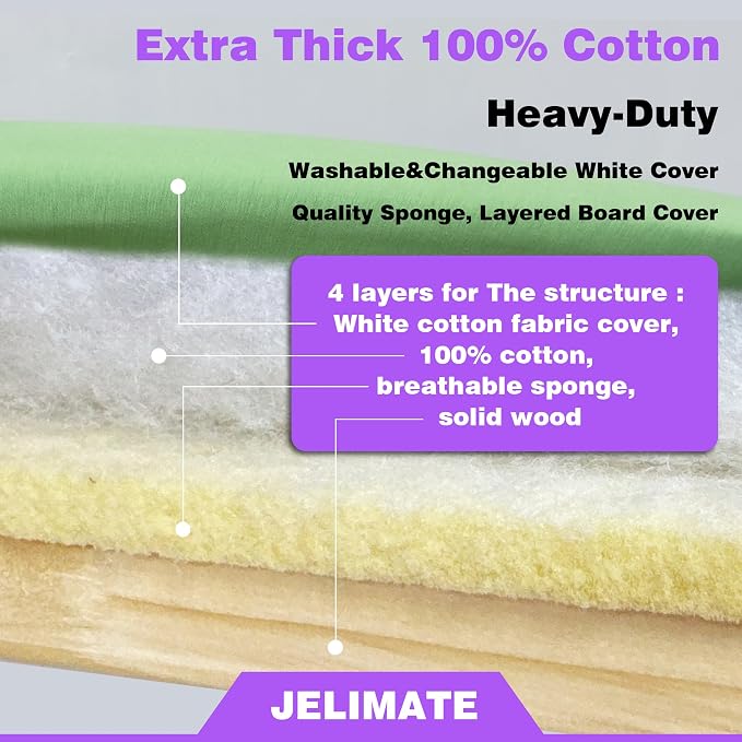 Padded Pants & Sleeve Ironing Boards, Green | Thick Soft Cotton Padding, Double Side Wooden, Tailor's Sleeve Ironing Stool, Removable Cotton Cover