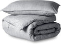 Bare Home Bedding Duvet Cover Twin/Twin Extra Long Size - Premium 1800 Super Soft Collection - Lightweight, Soft Textured Duvet Cover (Twin/Twin XL, Heathered Charcoal)