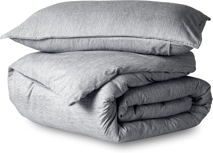 Bare Home Bedding Duvet Cover Twin/Twin Extra Long Size - Premium 1800 Super Soft Collection - Lightweight, Soft Textured Duvet Cover (Twin/Twin XL, Heathered Charcoal)