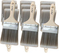 Magimate 3-Inch (76mm) Double Thick Chip Paint Brush – Versatile Wood Handle Stain Brush for Furniture, Walls, Fences, and Murals, Wide Gesso, Plaster, Polyurethane and Varnish Paintbrush - Pack of 12