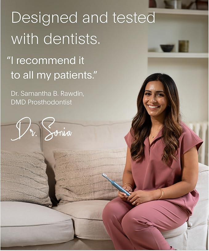 SURI Recyclable Plant-Based, Electric Toothbrush Heads - Long Lasting Replacement Heads | Compatible Only Sonic Electric Toothbrush - Sea Mist, Pack of 3