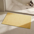Triohero Bathroom Rugs Non Slip Washable, Super Absorbent Thin Bath Mat Small Quick Dry Low Pile Bathroom Rug, Yellow 20"x30"