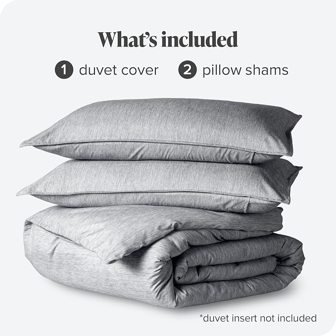 Bare Home Bedding Duvet Cover Twin/Twin Extra Long Size - Premium 1800 Super Soft Collection - Lightweight, Soft Textured Duvet Cover (Twin/Twin XL, Heathered Charcoal)