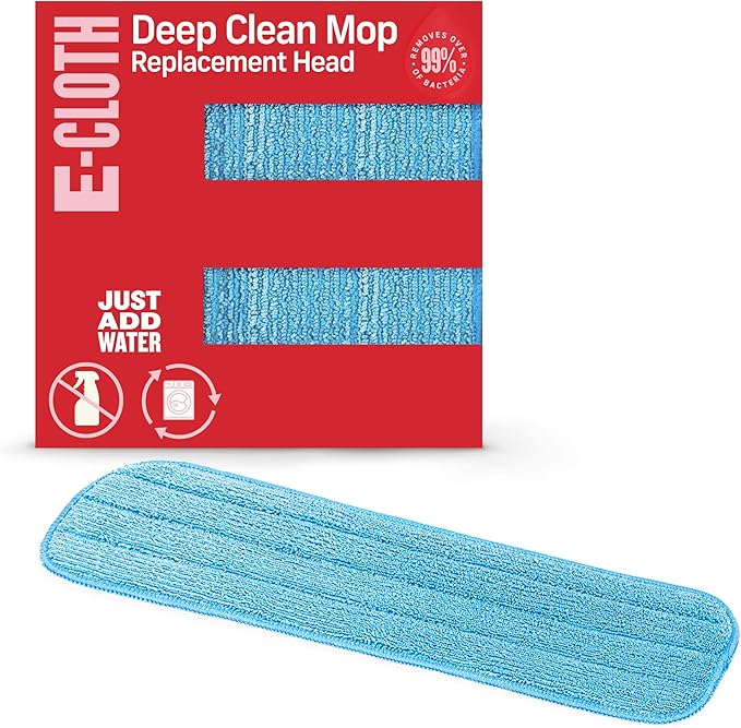 E-Cloth Deep Clean Mop Head Replacement - Microfiber Mop Pads, Reusable Refill Pads for Wet Floor Cleaning, Hardwood, Tile, Laminate & Stone, 100 Washes - 1 Pack