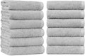 Amazon Basics Soft and Thick Cotton Hand Towels for Gym, 16 x 26 in, Gray, 12-Pack