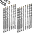 GEINXURN 15 PCS 3/8" x 6" Double Thread Rotary Hammer Drill Bits, Masonry Drill Bits Tool Set Carbide Tipped, Drilling in Brick, Stone and Concrete, Cement Walls