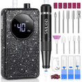 SAVILAND Professional Nail Drill 40000 RPM: Portable Electric Nail Drill Kit File Machine with Ceramic Nail Bit Sanding Bands for Quick Acrylic Removal Manicure Salon Home Use, Black Diamond
