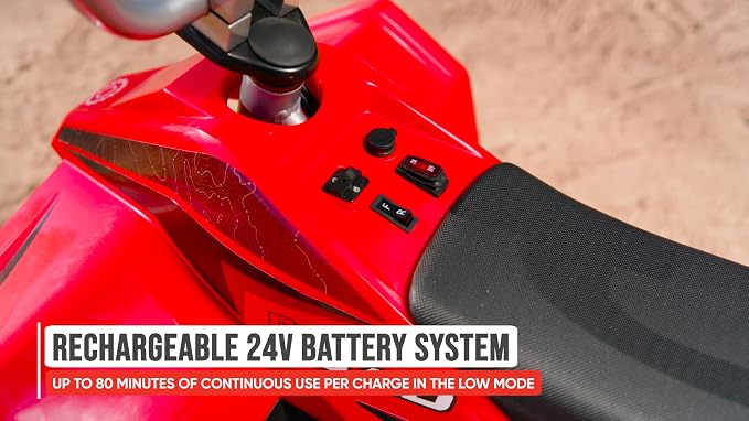 Razor Dirt Quad – 24V Electric 4-Wheeler Ride-On for Kids 8+, Twist-Grip Variable-Speed Acceleration Control, Up to 8 MPH, Forward/Reverse Drive Mode