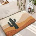 LUMI Bathroom Rugs Cute Cactus Design, Soft Absorbent Microfiber Bath Mat Non-Slip, Machine Washable Quick Dry Luxury Rug Desert Fun Plant for Floor, Bathtub, Home Decor, 20"x32"