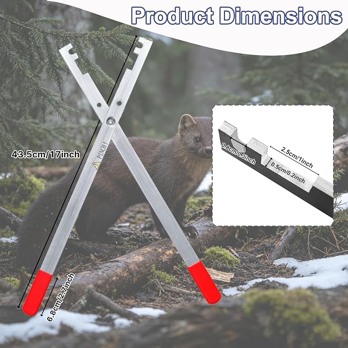 Body Grip and Long Spring Trap Setting Tool - 17" Spring Compression Setter Tongs with Adjustable Pivot for #110 - #220 Bodygrip, #0 - #2, #11 Longspring (A)