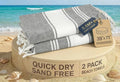 LANE LINEN Towels for Women, 2 Pack Oversized, Pre-Washed, XL - Smoky Black | No-Shrink, Sand Free - Quick Dry, Lightweight Travel Towels - Soft Bath Use, 39"x71" - Vacation Essential, Machine Washable
