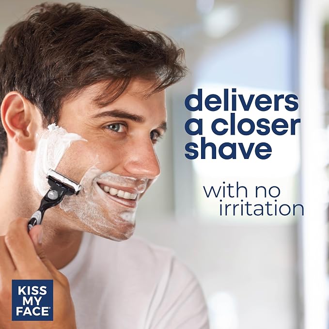 Kiss My Face Fragrance Free Moisture Shave, 4 In 1 Shaving Cream, Cruelty Free And Vegan, With Added Olive Oil And Aloe Leaf Extract, Vitamin E Rich, 11 fl Oz Pump Bottle