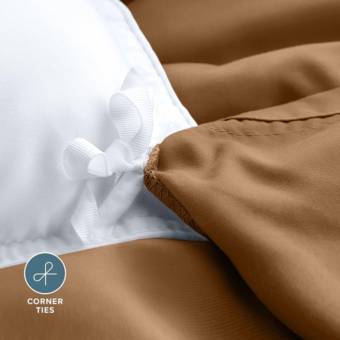 Bare Home Bedding Duvet Cover California King Size - Premium 1800 Super Soft Collection - Lightweight, Cooling - Soft Breathable Bedding Duvet Cover (Cal King, Caramel)