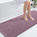 OLANLY Bathroom Runner Rugs 59x24, Soft Absorbent Chenille Bath Rugs, Rubber Backing Quick Dry, Machine Washable Long Bath Mats for Bathroom Floor, Tub and Shower, Home Decor Accessories, Deep Plum