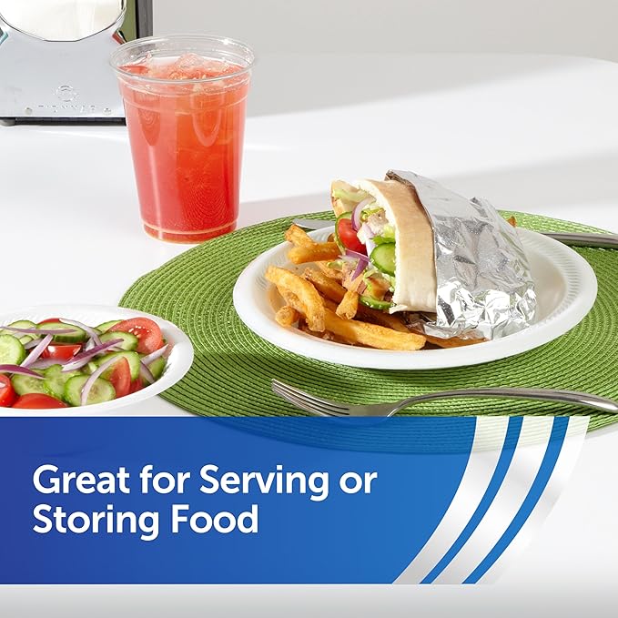 Reynolds Foodservice Pre-Cut Aluminum Foil Sheets, Great for Concessions, Catering, Cafeterias, and Restaurants, Easily Moldable Around Food, 12 x 10.75 Inches, 500 Ct.