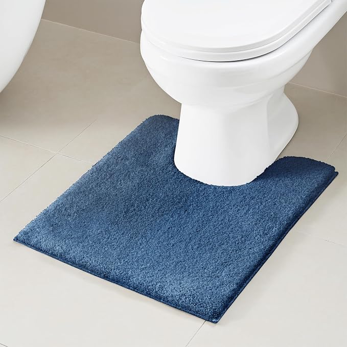 Madison Park Signature Marshmallow Bathroom Rug Non Slip, Luxrurious Plush Bath Mat, Absorbent, Quick Dry, Spa Design Bath Room Décor, 20x24, Navy