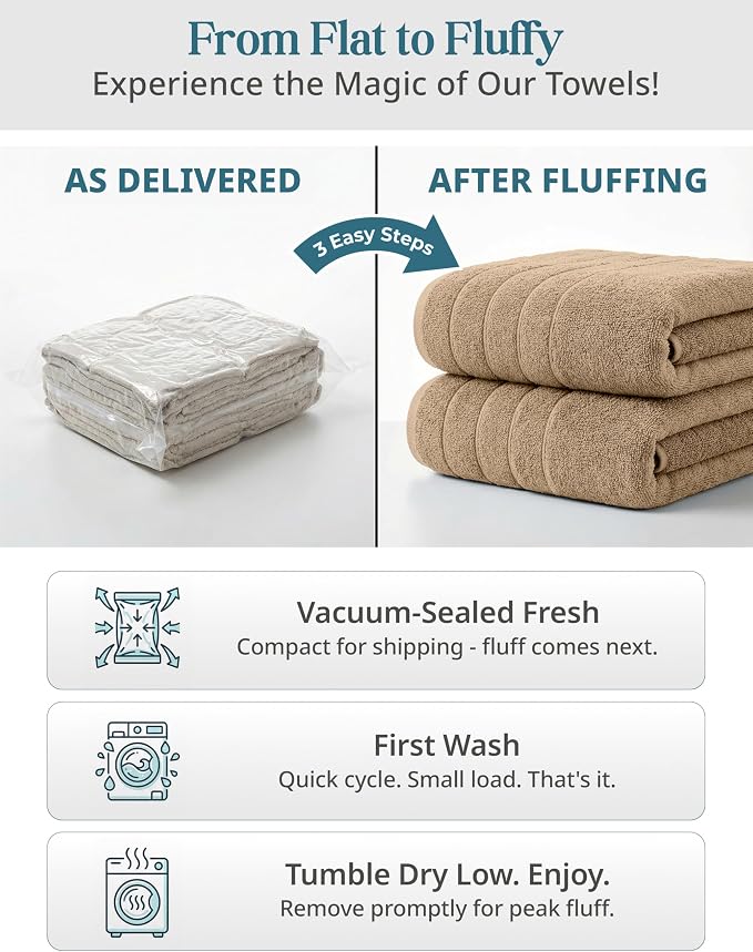 Casa Platino Bath Towel Set Quick Dry 100% Cotton 12 Piece Soft - Beige | Cotton Towels - Classic Terry Weave, Densely Woven, Coordinated Colors, Dobby Border Accent, OEKO-TEX Certified