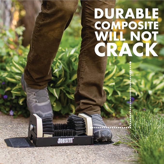 Jobsite Boot Scrubber - Outdoor Shoe Scraper Cleaner Brush - Extra Wide - 2 Pack