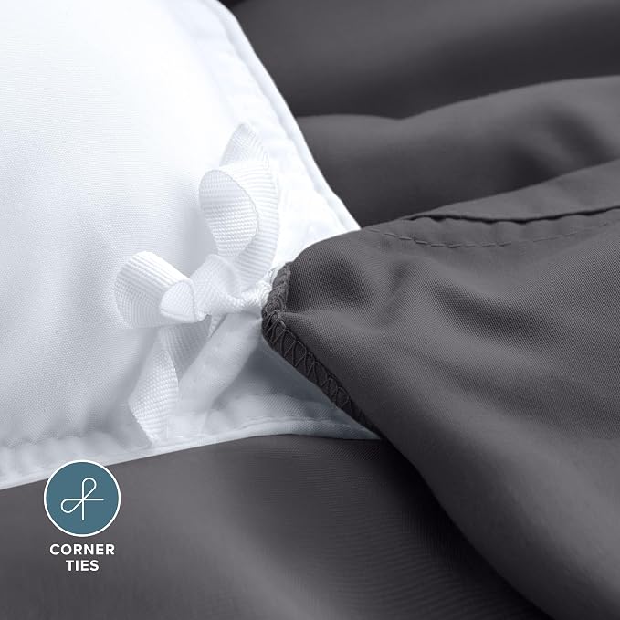 Bare Home Bedding Duvet Cover Full Size - Premium 1800 Super Soft Collection - Lightweight, Cooling - Soft Breathable Bedding Duvet Cover (Full, Forged Iron Grey)