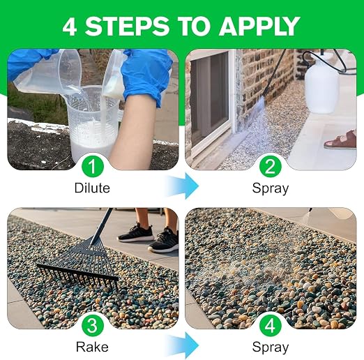 Teexpert Rock Glue for Landscaping - 256OZ Mulch Binder, Pea Gravel Binder Concentrate, Heavy Duty Outdoor Stone Adhesive for Slope Between Paver Flower Bed, Fast Dry Mulch Anchor Safe for Plants Pets