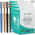 Avistar 320 Prepasted Disposable Toothbrushes Individually Wrapped - Single Use Pre Pasted Disposable Toothbrushes with Toothpaste Built in - Waterless Toothbrush for Travel, Guests, Hotel, & Camping