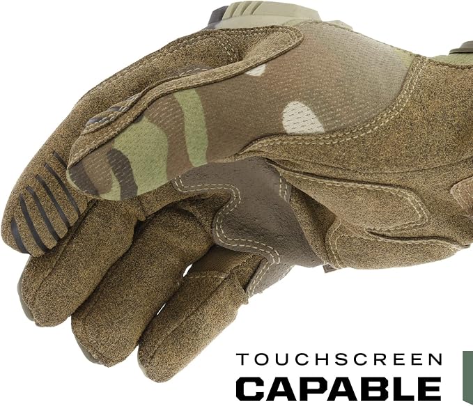Mechanix Wear: M-Pact Tactical Gloves with Secure Fit, Touchscreen Capable Safety Gloves for Men, Work Gloves with Impact Protection and Vibration Absorption (Camouflage - MultiCam, Medium)