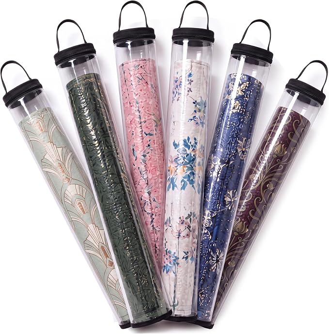 6 Pcs 33.5" Long Mahjong Mat Bag, Mahjong Storage Holder with Top Zipper Closure, Portable Lightweight Outdoor Carrying Bag for Board Games Travel Storage Yoga Mats (Black)