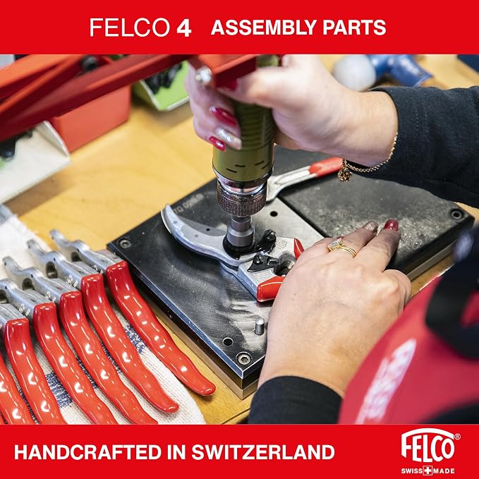 Felco F4 Pruning Shears – 9.25" Swiss-Made Garden Clippers for Pruning | Hand Pruners for Gardening | Garden Tool Cutter with Precision Bypass Blade, Aluminum Body, Replaceable Parts, Nut/Bolt Model