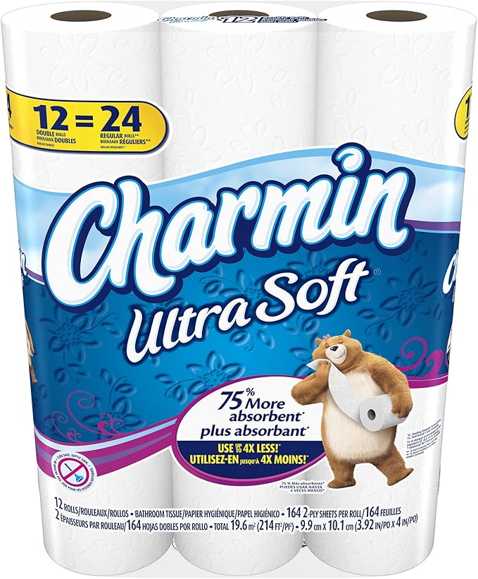 Charmin Ultra Soft Double Roll Toilet Paper, 12 Count