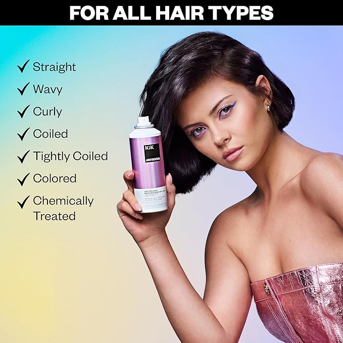 IGK Antisocial Leave-In Repair Dry Hair Mask, Overnight Bond-Building Treatment for Damaged Hair, No-Rinse Spray Smooths Frizz + Adds Shine, Vegan + Color-Safe, 5 fl oz