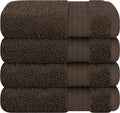Cotton Paradise 100% Cotton Turkish Towel Set, Soft Absorbent Quick Dry, 4 Piece Washcloth Set, Chocolate Brown