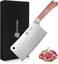YOTSUBA 7 Inch Cleaver Knife-Ergonomic Rosewood Full Tang Handle, Ultra Sharp High Carbon German Steel Chopping Knife for Meat Vegetable, Gift Box for Home Cooks & Cooking Lovers