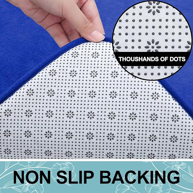Smiry Memory Foam Bath Mat 30x20, Extra Soft and Absorbent Bathroom Mats, Non Slip Washable Carpet for Floor, Shower and Tub, Royal Blue