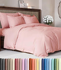 Duvet Cover Full Size Set - Extra Soft Full Duvet Cover 80" x 90" with 2 Pillow Shams for Women, Men, Kids & Teens - Hotel Luxury, Easy-Care w/ Zipper Closures & Ties - Comfy & Breathable (Baby Pink)