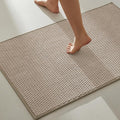 TYUU Bathroom Rugs Non Slip Washable, Super Absorbent Thin Bath Mat Quick Dry Low Pile Bathroom Rug, Beige 24"x47"